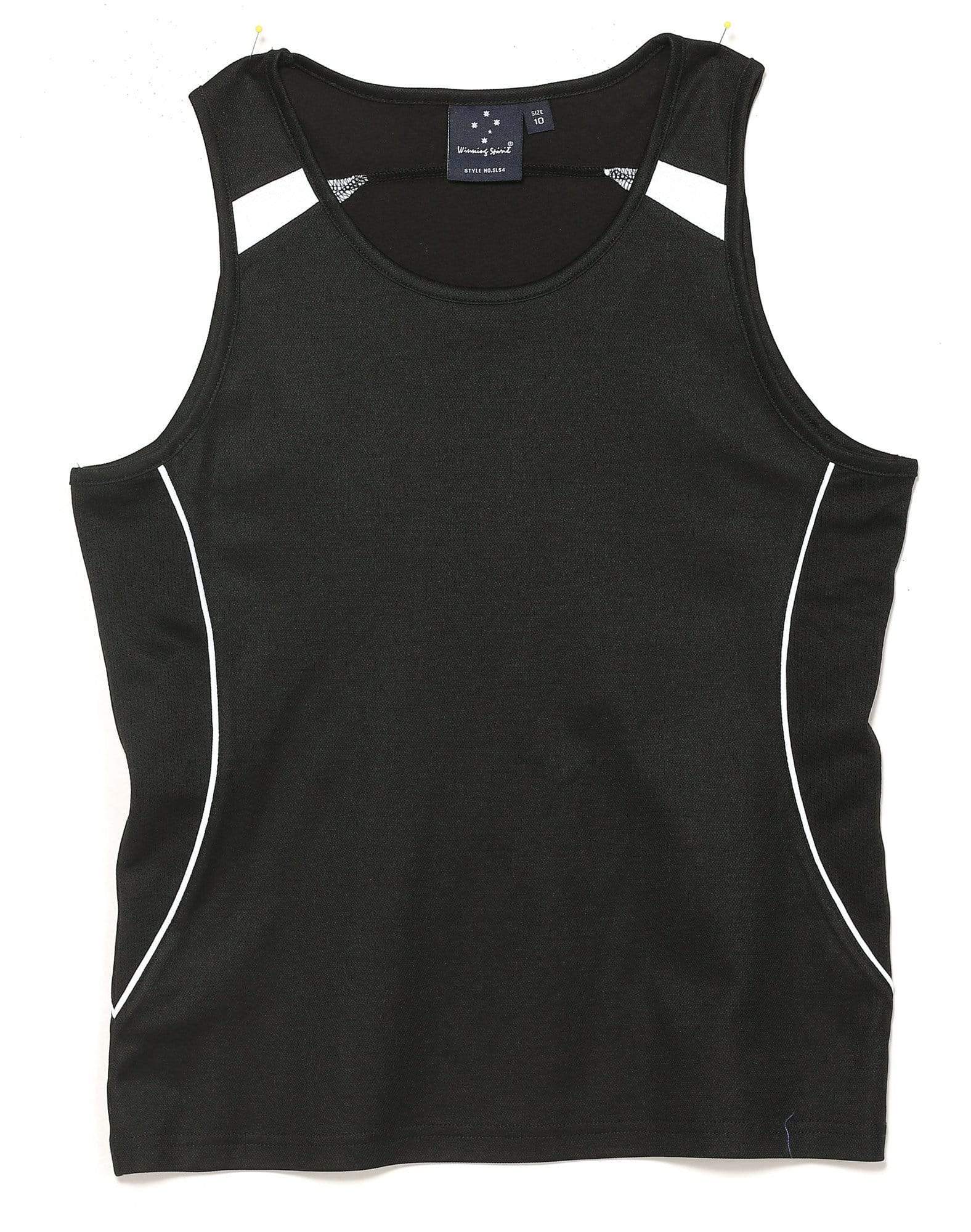 Legend Singlet Ladies Sl54 Casual Wear Winning Spirit Black/White 8